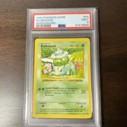 1999 POKEMON GAME #44 BULBASAUR BASE SET 1999-2000 PSA 9 MINT - Image 2