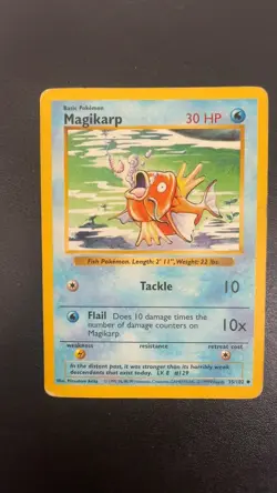 Magikarp 35/102 Uncommon Base Set Pokemon Moderately Played - Image 1