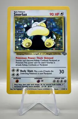 Snorlax Jungle 11/64 Holo Unlimited Holo Rare Pokemon TCG Wizards 1999 - Image 1