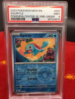 Squirtle 007/165 151 Pokemon Center Promo PSA 9 - Image 1