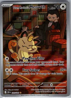 Team Rocket's Meowth 203/182 SV10: Destined Rivals - Pokemon Card - NM - Image 1