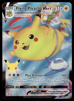 Pokemon Cards Flying Pikachu VMAX 007/025 Celebrations Holo Rare VMAX LP - Image 1