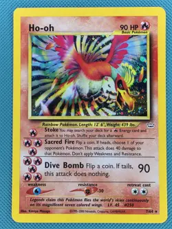 Pokemon TCG Neo Revelation Ho-Oh 7/64 Holo Rare Card WOTC Vintage - Image 1