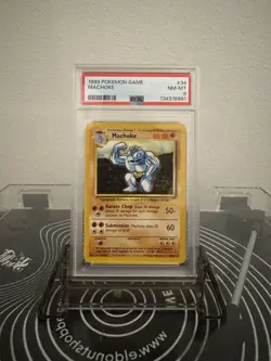 Pokemon Machoke 34/102 Base Set Regular Uncommon PSA 8 English 1999 Card - Image 1