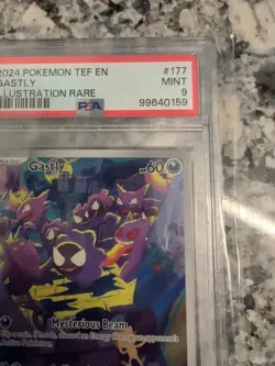 2024 POKEMON TEF EN-TEMPORAL FORCES ILLUSTRATION RARE #177 GASTLY PSA 9 - Image 4