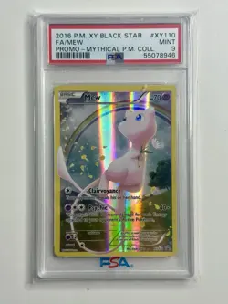 2016 POKEMON XY BLACK STAR FULL ART/MEW PROMO MYTHICAL POKEMON COLL #XY110 PSA 9 - Image 1