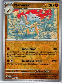 Marowak 105/165 Reverse Holo SV: Scarlet & Violet 151 - Pokemon Card - NM - Image 1