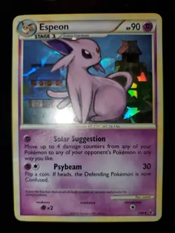 Espeon 2/90 Cracked Ice Holo Bleed Pokemon TCG Card Deck Exclusive Undaunted LP - Image 3