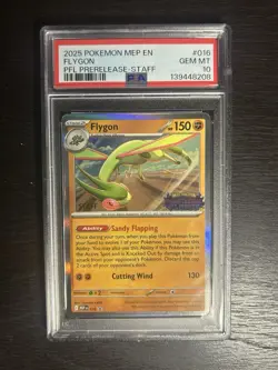 PSA 10 STAFF Flygon 016 Phantasmal Flames Prerelease Black Star Promo Pokemon - Image 1