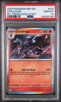 Pokemon Ceruledge Prerelease Staff Promo Holo PSA 10 #014 2025 - Image 1
