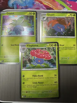 Pokemon TCG Oddish 001 Gloom 002 & Vileplume 003 Cosmo Holo Promo Set Of 3 NM - Image 1