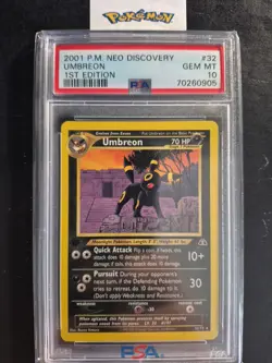 2001 Pokemon Neo Discovery 32/75 Umbreon PSA Gem 10 - Image 1