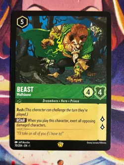 Disney Lorcana First Chapter Card Beast Wolfsbane Legendary 70/204 - Image 1