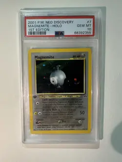 Magnemite Holo 1st Edition PSA 10 Neo Discovery 2001 7/75 Pokemon Card - Image 1