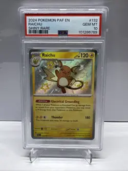 2024 Pokemon Paldean Fates #132 Raichu Shiny Rare PSA 10 Card GEM MINT - Image 1