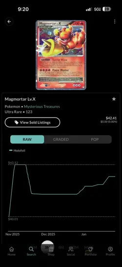 Pokemon Magmortar LV.X Holo Rare Card 123/123 Mysterious Treasures Arena Club 8 - Image 2