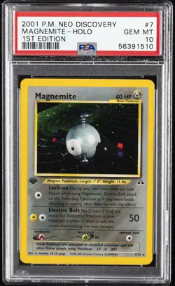 2001 POKEMON NEO DISCOVERY 1ST ED #7 MAGNEMITE-HOLO PSA 10 - Image 1