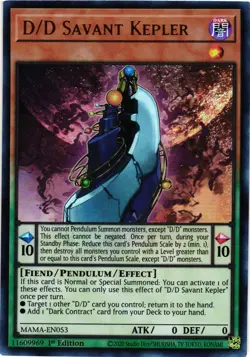 Yugioh D/D Savant Kepler MAMA-EN053 Ultra Rare 1st Edition NM - Image 1