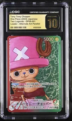 ✨✨ CGC 10 Pristine One Piece Tony Tony Chopper OP08-001 Leader Alt Art Jpn - Image 1