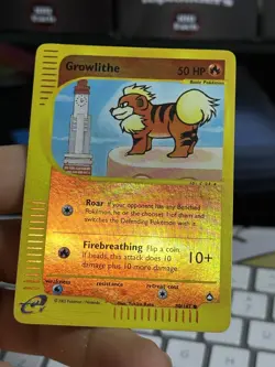 Growlithe 80/147 Aquapolis 2002 Reverse Holo Pokemon Card TCG - Image 3