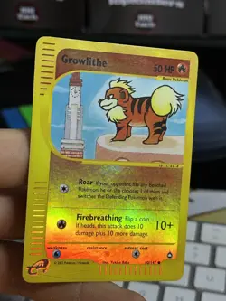 Growlithe 80/147 Aquapolis 2002 Reverse Holo Pokemon Card TCG - Image 4