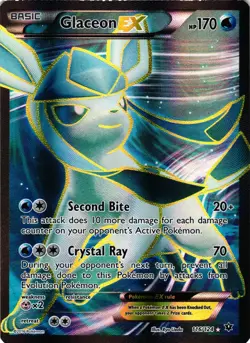 Pokemon TCG Glaceon EX Full Art Card 116/124 2016 XY Fates Collide VLP - Image 1