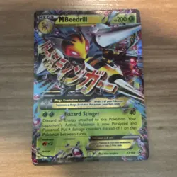 Pokemon M Beedrill EX Promo Full Art Mega Evolution Holo XY158 Card - Image 1
