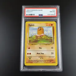 PSA 8 Diglett 47/102 Base Set 1999 Non Holo Graded Pokemon Card - Image 1