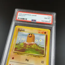 PSA 8 Diglett 47/102 Base Set 1999 Non Holo Graded Pokemon Card - Image 2