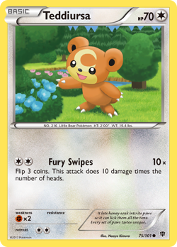 Teddiursa 75/101 Common | Plasma Blast | Pokemon Card - Image 1