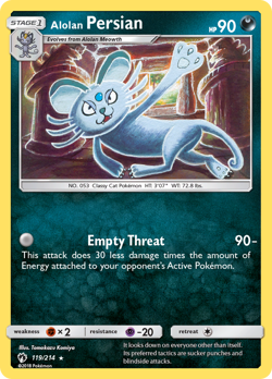 Alolan Persian 119/214 Rare | Lost Thunder | Pokemon Card - Image 1