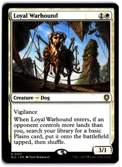 Loyal Warhound NM BLC Commander: Bloomburrow MTG - Image 1