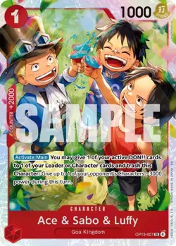 OP13-007 Ace & Sabo & Luffy English SR One Piece TCG Card Game - Image 2