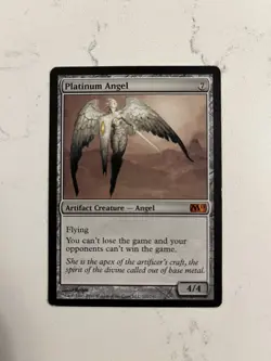 MTG - Magic the Gathering Platinum Angel, M11, HEAVILY PLAYED (POOR) - Image 1