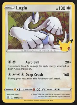 Pokemon TCG | Lugia 022/025 | Celebrations Rare | Lightly Played - Image 2