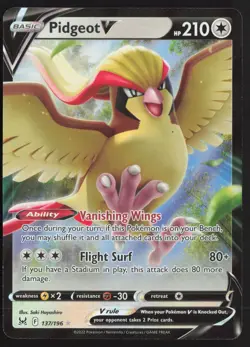 Pokemon TCG | Pidgeot V 137/196 | Lost Origin Holo Rare V | Lightly Played - Image 2