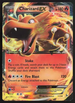 Pokemon TCG | Charizard EX 11/106 | Flashfire Holo Rare EX | Moderately Played - Image 2