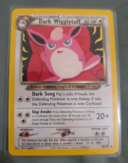 Pokemon TCG Vintage 2002 Neo Destiny Dark Wigglytuff 40/105 LP Non Holo Rare - Image 1