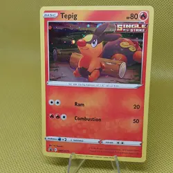 Pokemon Tepig SWSH172 Single Strike Promo SWSH: Sword & Shield Holo HP 80 - Image 1