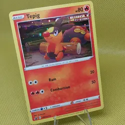 Pokemon Tepig SWSH172 Single Strike Promo SWSH: Sword & Shield Holo HP 80 - Image 5