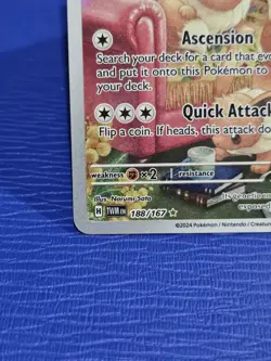 Pokemon TCG Eevee 188/167 Twilight Masquerade Illustration Rare NM/M Card - Image 4