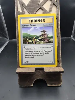 Sprout Tower Stadium Card 1st Edition Pokemon Card TCG LP Condition - Image 1