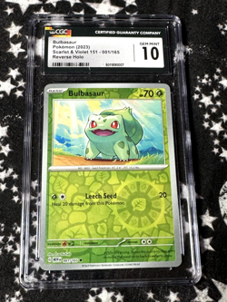CGC Graded 10 Bulbasaur 001/165 151 Reverse Holo Pokemon - Newly Graded - Image 1