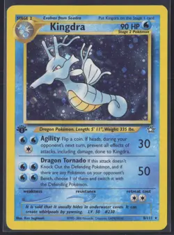 Pokemon TCG | Neo Genesis | Kingdra | 1st Edition | 8/111 | LP - Image 1