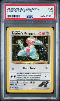 Pokemon Sabrina's Porygon 98/132 Gym Challenge Regular PSA 7 NM (Total Pop 96) - Image 1