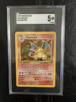 Pokemon Complete Base Set Unlimited - 102/102 - Graded SGC 5 Charizard - Image 3