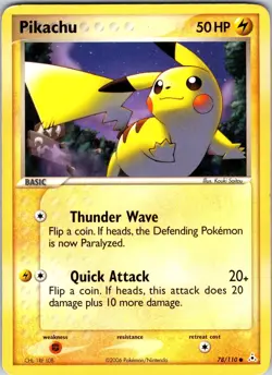 Pikachu 78/110 Holon Phantoms Pokemon MP Normal - Image 1
