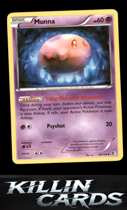 Munna 68/149 Pokemon Uncommon Boundaries Crossed Card LP - Image 1