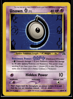 Pokemon TCG | Neo Discovery | Unown [D] | 41/75 | NM - Image 1