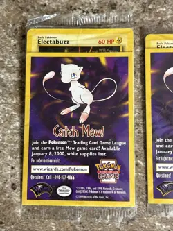 (3) Sealed Catch Mew Pokemon ELECTABUZZ Black Star Promo Movie WB Stamp 1999 - Image 4